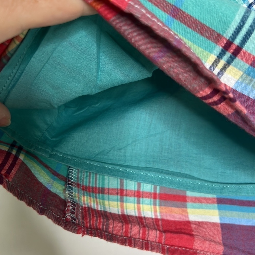 Lands’ End plaid skirt button front cotton size 18 - Picture 5 of 7